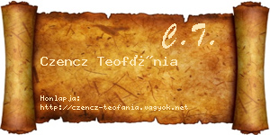 Czencz Teofánia névjegykártya